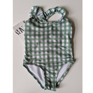 NWT Zara Green Gingham Swimsuit